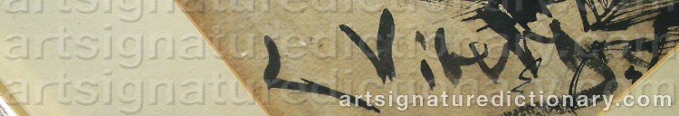 Authentic signature by Axel Leopold WIBERG on  artwork