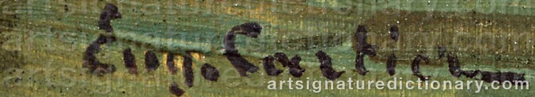 Authentic signature by Eugene CARTIER on  artwork