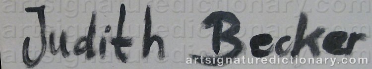 Signature by Judith BECKER