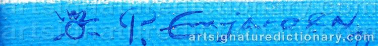 Authentic signature by Pratueng EMCHAROEN on artwork