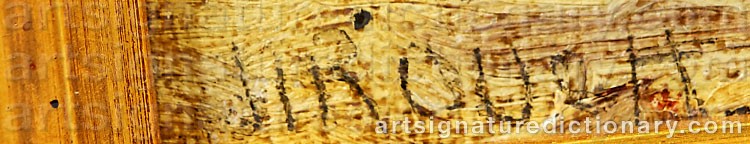 Authentic signature by Frank Luis JIROUCH on  artwork