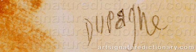 Authentic signature by Adrien DUPAGNE on  artwork
