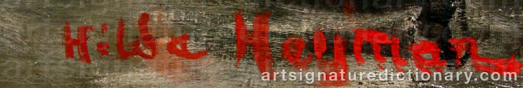Authentic signature by Hilda HEYMAN on artwork