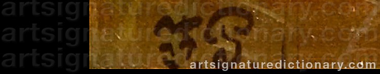 Authentic signature by Frederik PETERSEN on  artwork