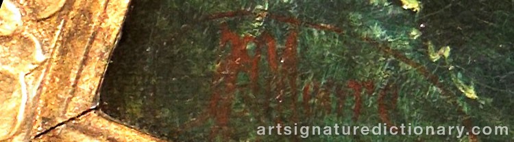 Authentic signature by Claude T. Stanfield MOORE on  artwork