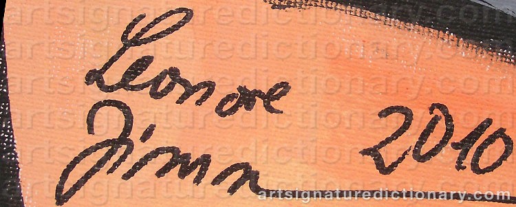 Authentic signature by Leonore ZIMMERMANN on artwork
