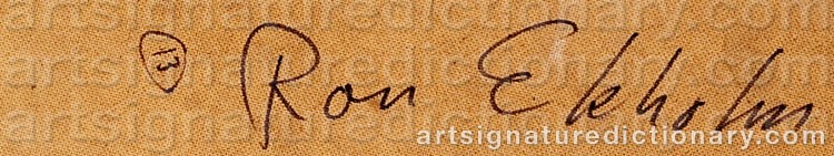 Authentic signature by Ronald EKHOLM on  artwork