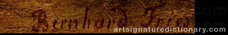 Authentic signature by Bernhard FRIES on artwork