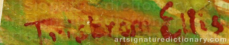 Authentic signature by Tristram James ELLIS on  artwork