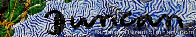 Authentic signature by Joseph DUNCAN on artwork