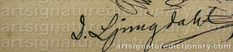 Authentic signature by David LJUNGDAHL on artwork