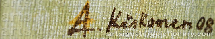 Authentic signature by Aleksi KISKONEN on artwork