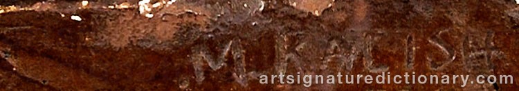 Authentic signature by Max KALISH on artwork