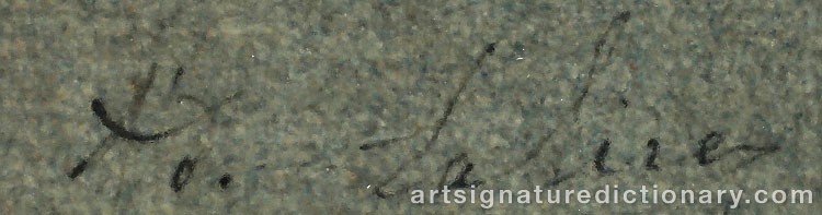 Authentic signature by Adolphe LALIRE on  artwork