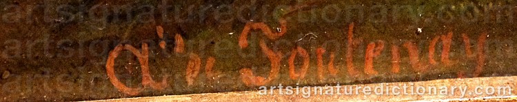 Authentic signature by Léonard Alexis DALIGÉ DE FONTENAY on  artwork