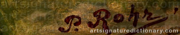 Authentic signature by Paul Theodor ROHR on  artwork