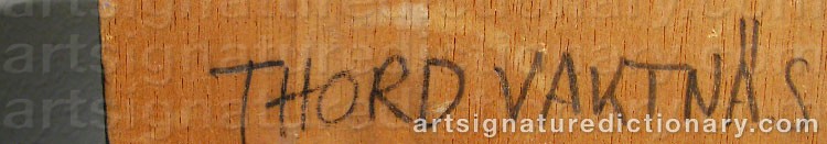 Authentic signature by Thord VAKTNÄS on  artwork