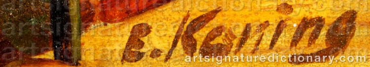 Authentic signature by Edzard KONING on  artwork