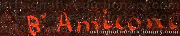 Authentic signature by Bernardo AMICONI on  artwork