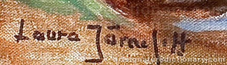 Authentic signature by Laura JÄRNEFELT on  artwork