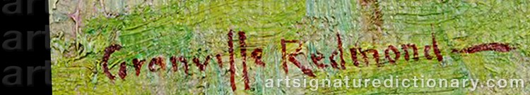 Authentic signature by Granville REDMOND on Painting/Watercolour artwork