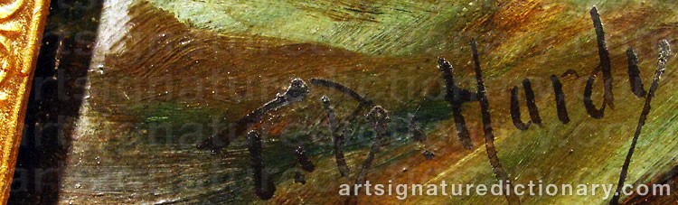 Authentic signature by Thomas Bush HARDY on artwork