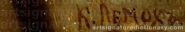 Authentic signature by Kirill Vikentievich LEMOCH on  artwork