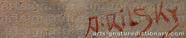 Authentic signature by A. RILSKY on  artwork