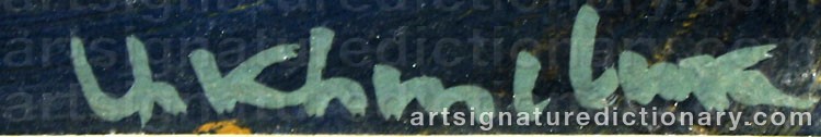Authentic signature by Vasyl KHMELUK on artwork