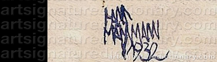 Authentic signature by Hans MASSMANN on artwork