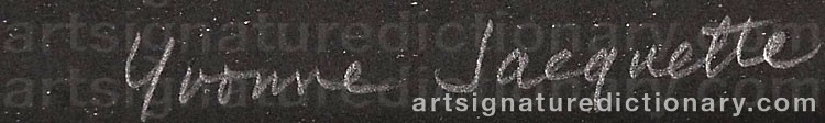 Authentic signature by Yvonne JACQUETTE on  artwork
