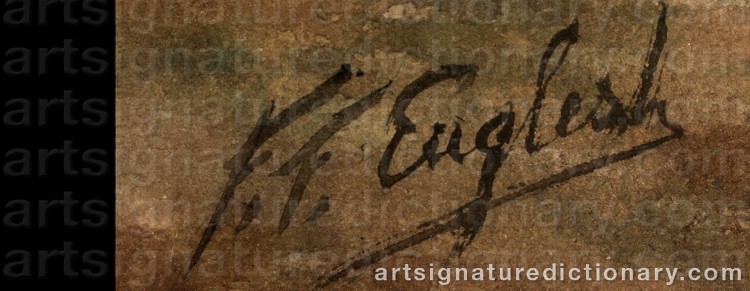 Authentic signature by Frank F. ENGLISH on Painting/Watercolour artwork