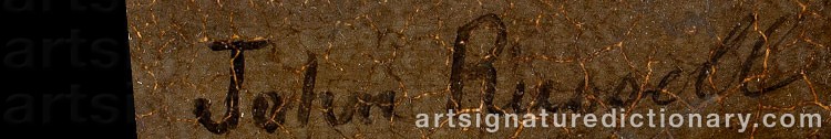Authentic signature by John RUSSELL on  artwork
