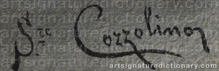 Authentic signature by Salvatore COZZOLINO on  artwork