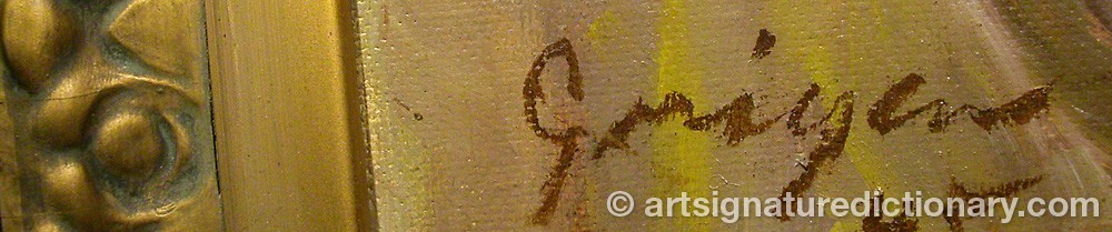 Authentic signature by Ota GRIGAR on artwork