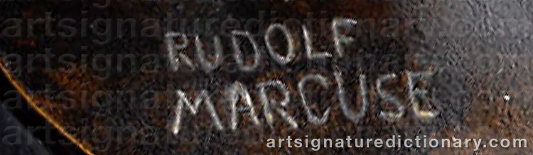 Authentic signature by Rudolf MARCUSE on  artwork