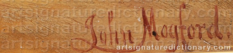 Authentic signature by John MOGFORD on  artwork