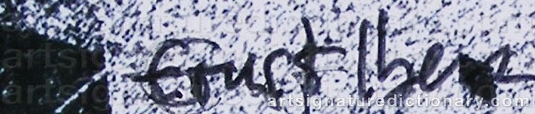 Authentic signature by Ernst IBEN on artwork