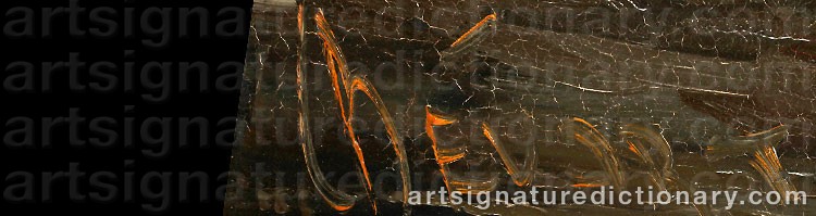 Authentic signature by Johan Hendrik BEVORT on  artwork