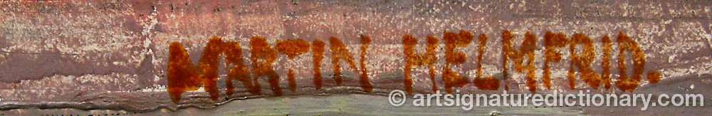 Authentic signature by Martin HELMFRID on  artwork