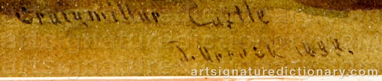 Authentic signature by James ORROCK on  artwork