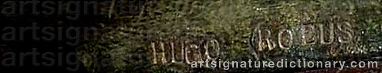 Authentic signature by Hugo ROBUS on  artwork