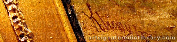 Authentic signature by Pieter KLUYVER on  artwork