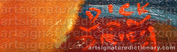 Authentic signature by Dirk Van DRIEST on  artwork