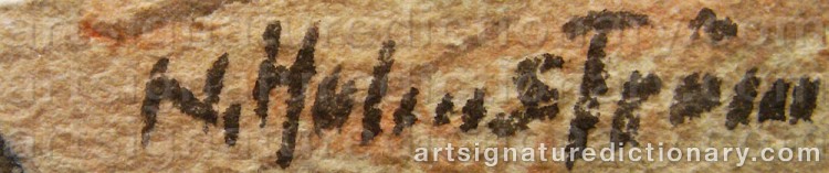Authentic signature by N HOLMSTRÖM on artwork