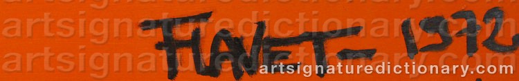 Authentic signature by Claude FLAVET on Painting/Watercolour artwork