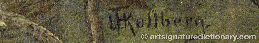 Authentic signature by Isak Fredrik KULLBERG on  artwork