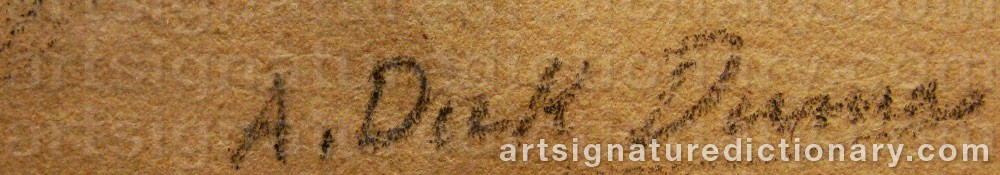 Authentic signature by Alice Dick DUMAS on  artwork