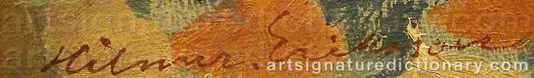 Authentic signature by Hilmer ERIKSSON on artwork
