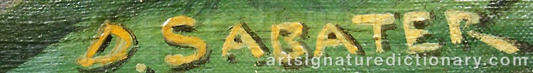 Authentic signature by Daniel SABATER Y SALABERT on artwork
